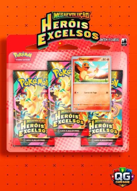 (PT-BR) Blister Triplo Megaevolução 2.5 - Heróis Excelsos - Charmander
